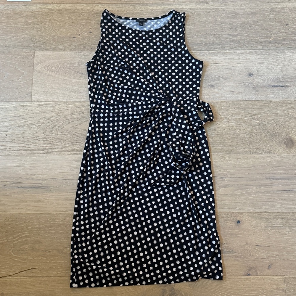 Ann Taylor Factory Black and White Polka Dot Midi Dress